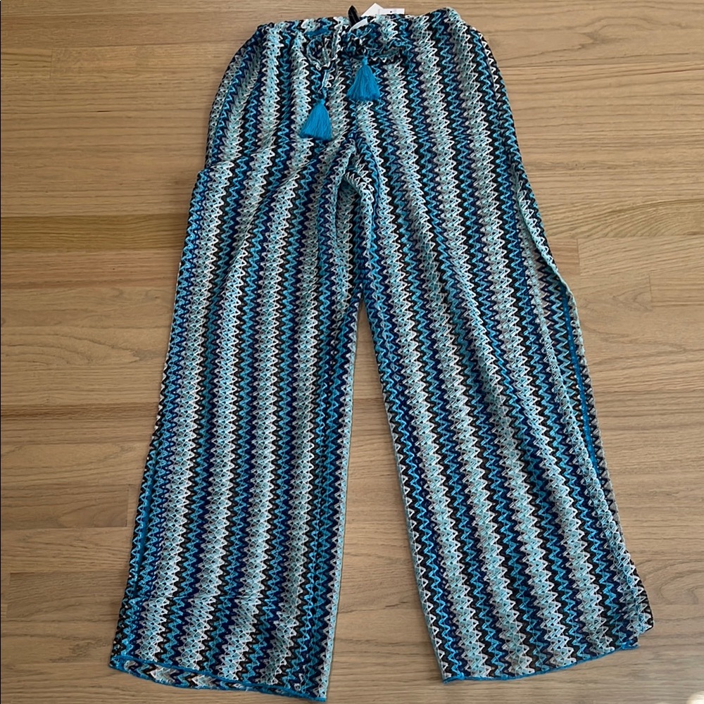 BECCA Blue Zigzag Swim Coverup Pants